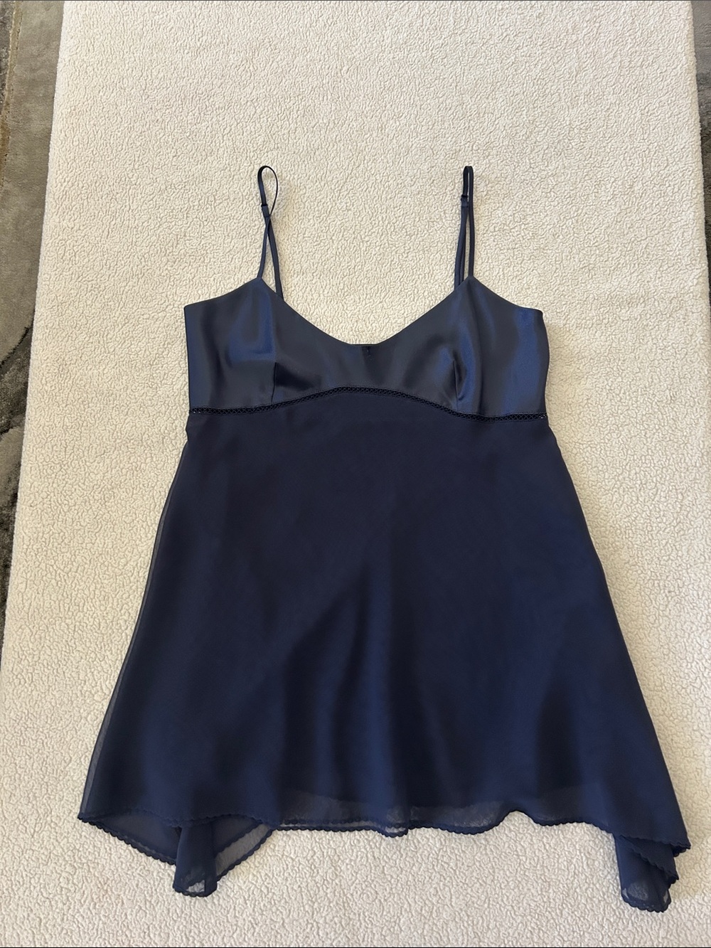 Victoria’s Secret Navy Sheer Babydoll Chemise Slip Nightgown Size M” - Picture 5 of 5